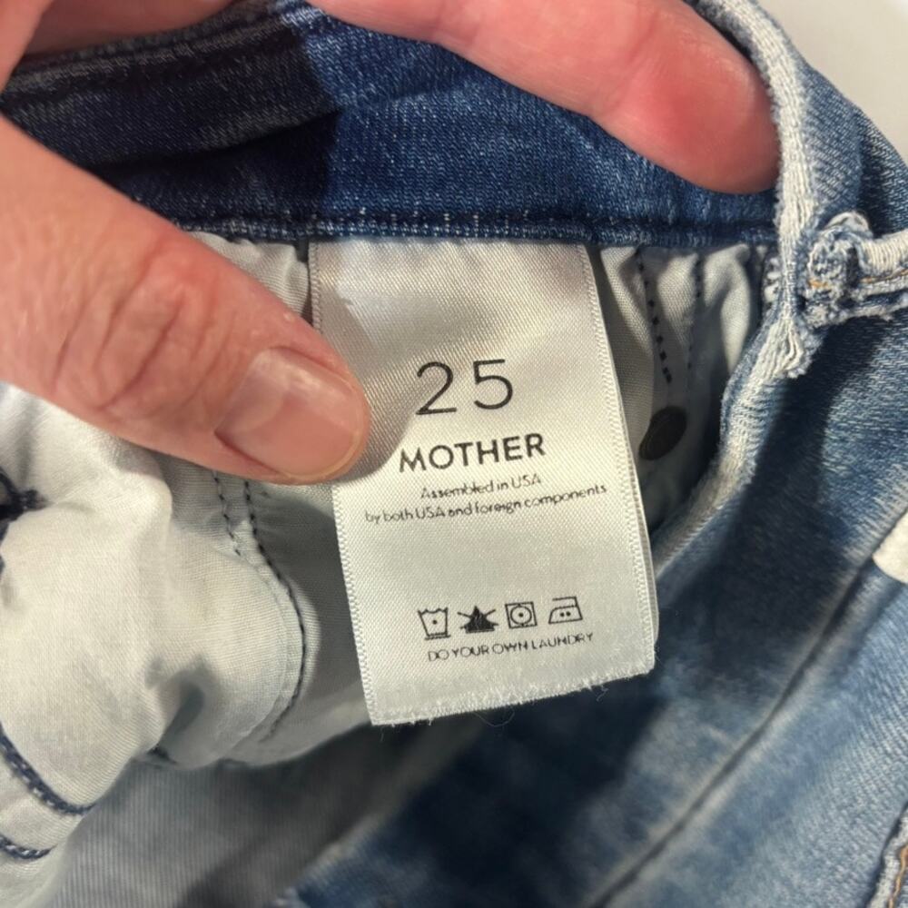 MOTHER Looker Ankle Fray Jeans Size 25 Medium Wash Skinny Birds of Paradise - Picture 8 of 9